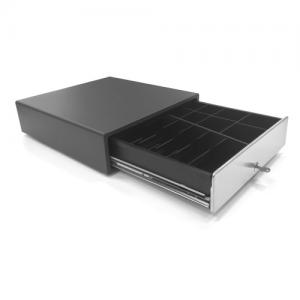 [HPC-13S-BLACK] HPC Telescopic Sliding Cash Drawer 330x360x90mm Compact 8 Coins/5 Euro Notes 3-pos. Keylock